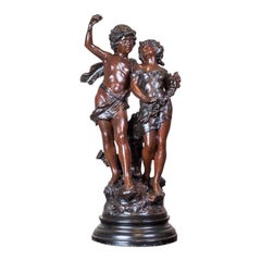 Antique Figurine of a Young Man with a Girl from the 1920s