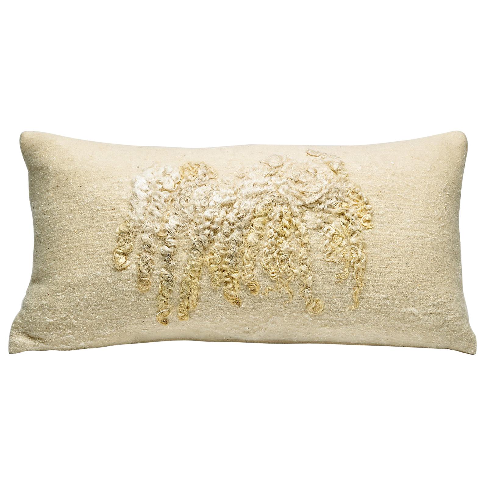 Luxury Wool Wensleydale Pillow, Small - Heritage Sheep Collection For Sale