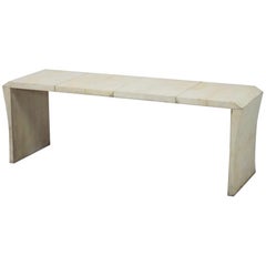1930s French Hall Bench in Vellum