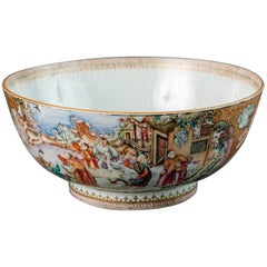 Chinese Export Punch Bowl with Footed Rim
