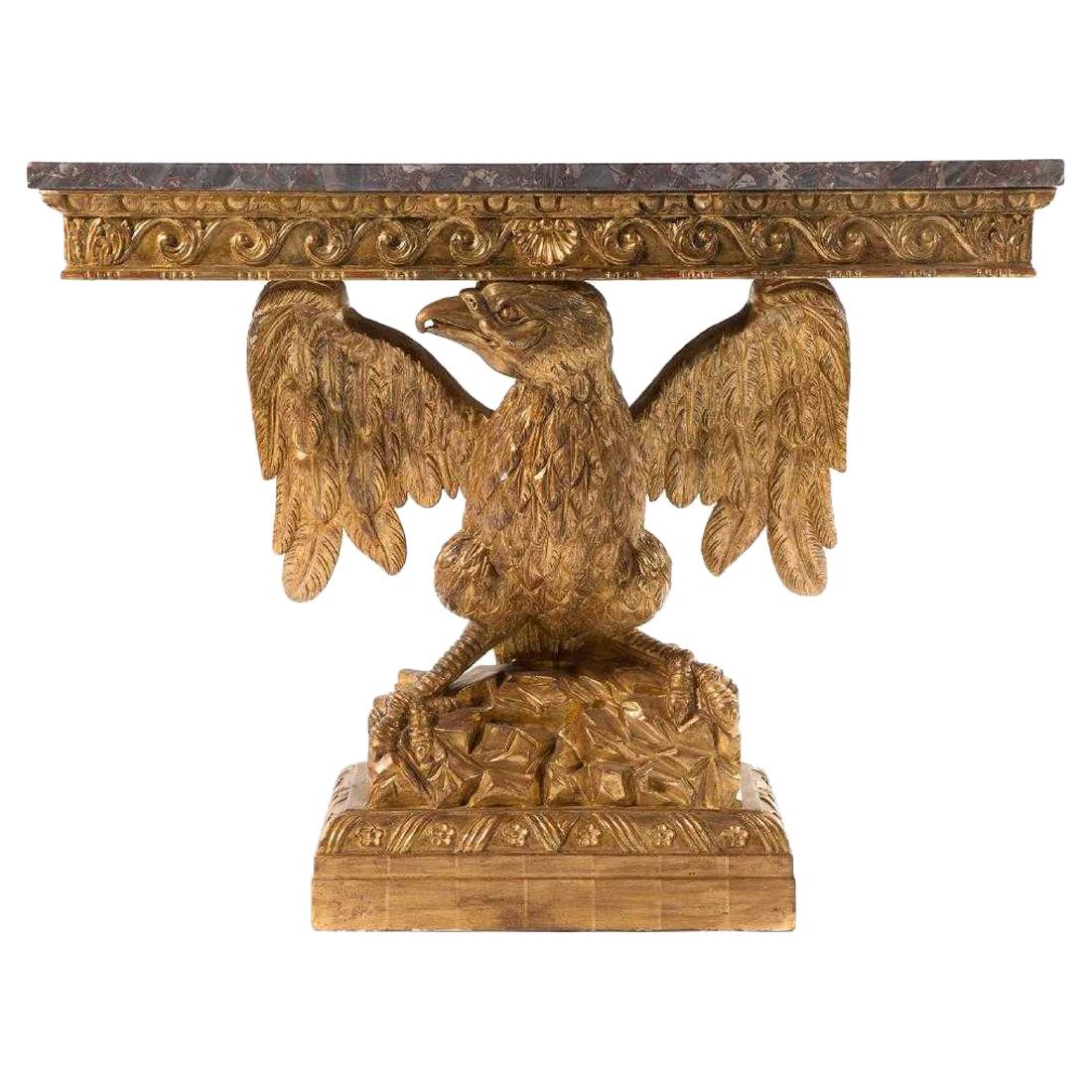 George II Style Carved Giltwood Eagle Console