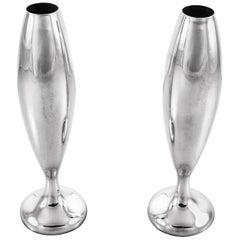 Retro Japanese Sterling Bud Vases