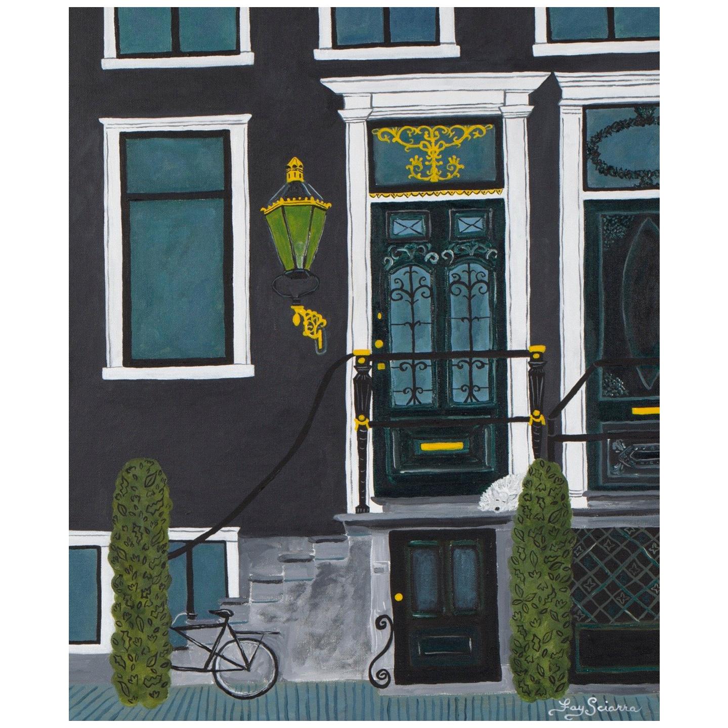 Reproduktionsgemälde einer Amsterdamer Tür in limitierter Auflage