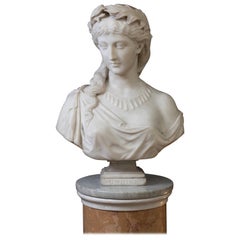 White Marble Bust of 'Undine' by Henry Garland R.A., 