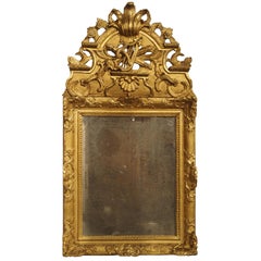 Antique Period French Regence Giltwood Mirror, circa 1720
