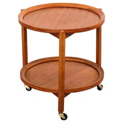 Danish Mid-Century Modern Round Service Teak Trolley by Sika Møbler, 1960s