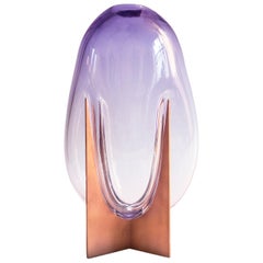 Venturi Pear Lilac Vase, Murano Glass and Metal by Lara Bohinc, In Stock