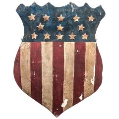 American Folk Art Patriotic Flag Shield