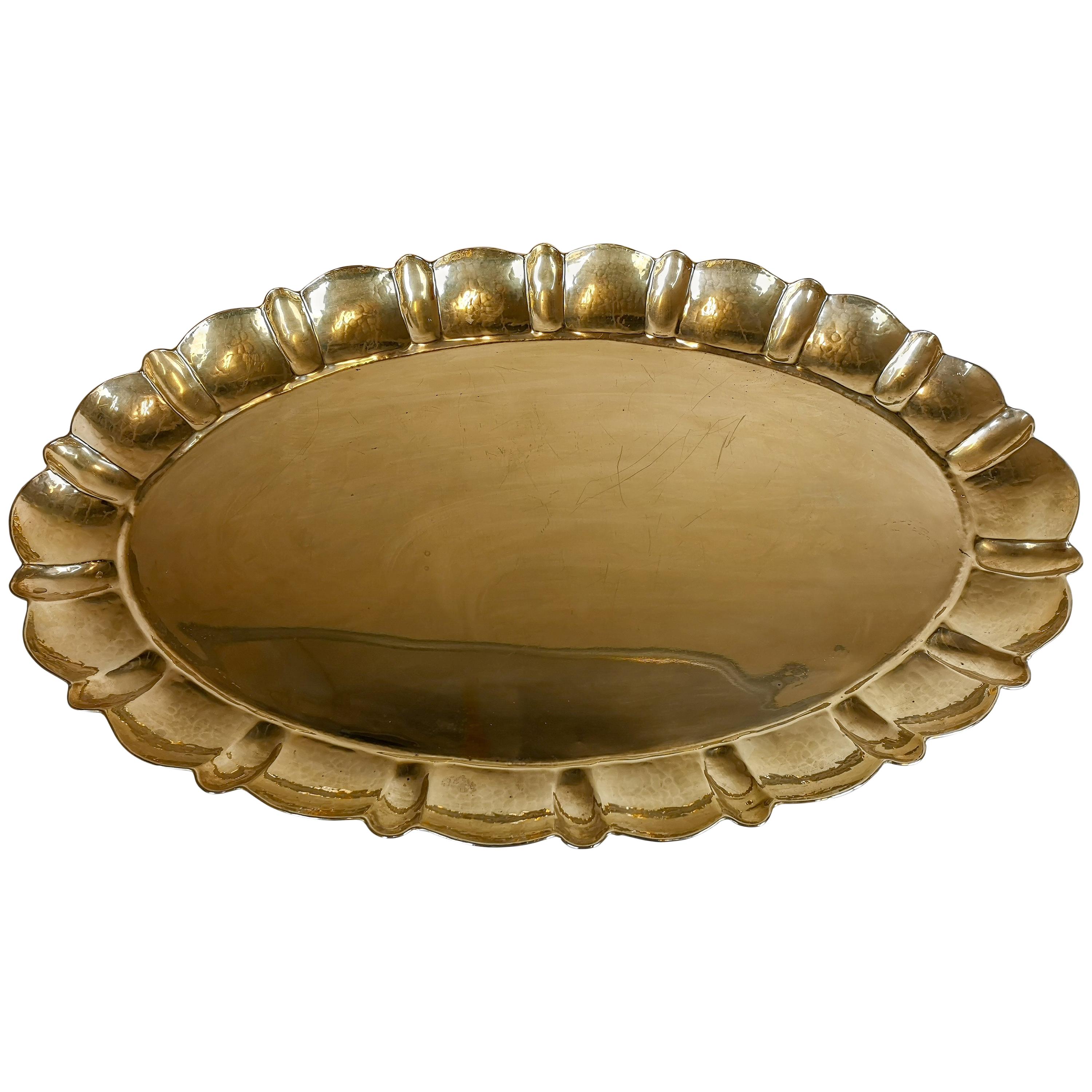 Lars Holmström Large Tray in Brass by Lars Holmström in Arvika, Sweden For Sale