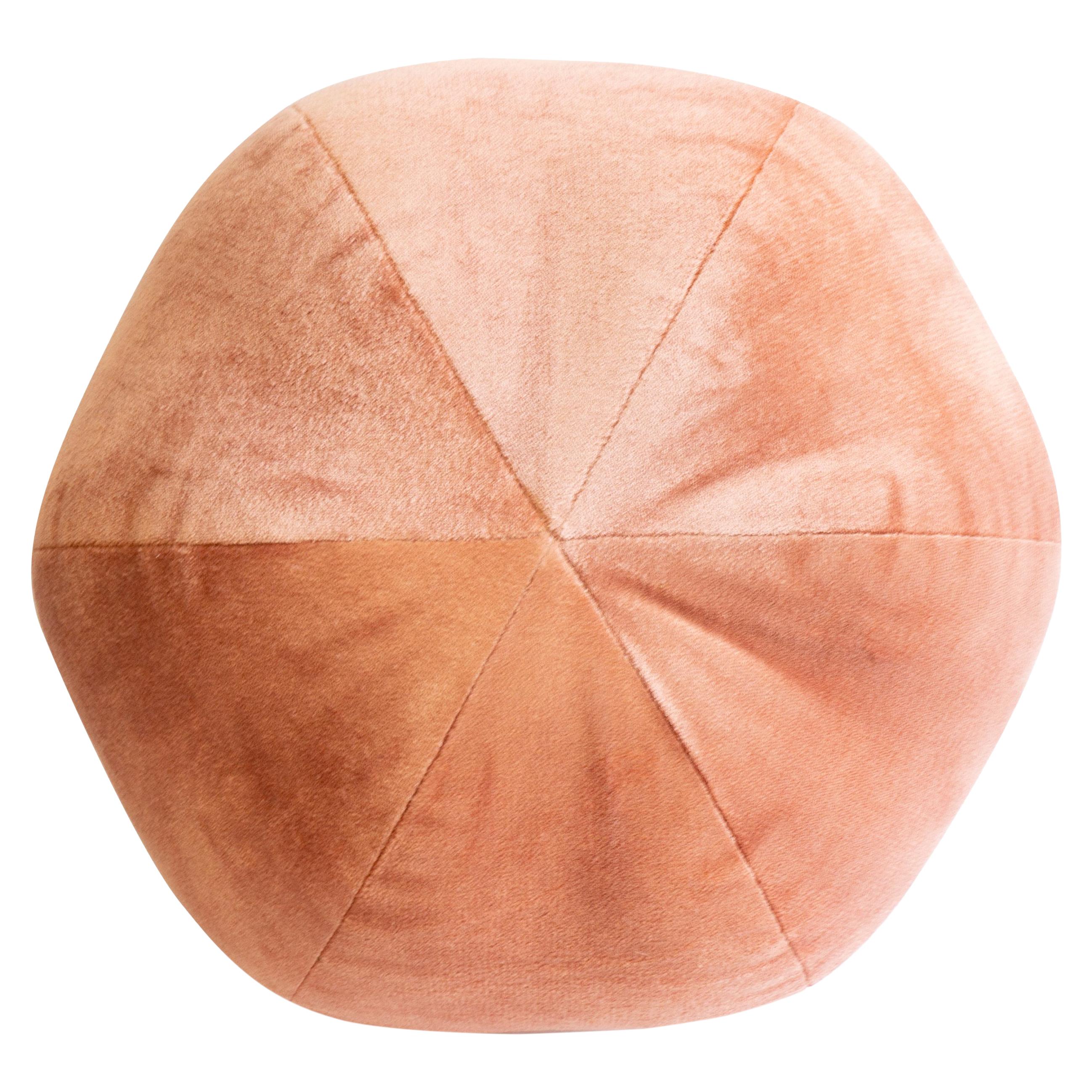 Round Ball Pillow in Soft Pink Velvet