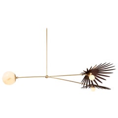 Rosie Li "Inez" Sculptural Chandelier in Alabaster, Antique Copper and Brass