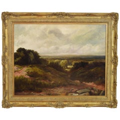 Oil on Canvas, Landscape with Distant Village, 19th Century