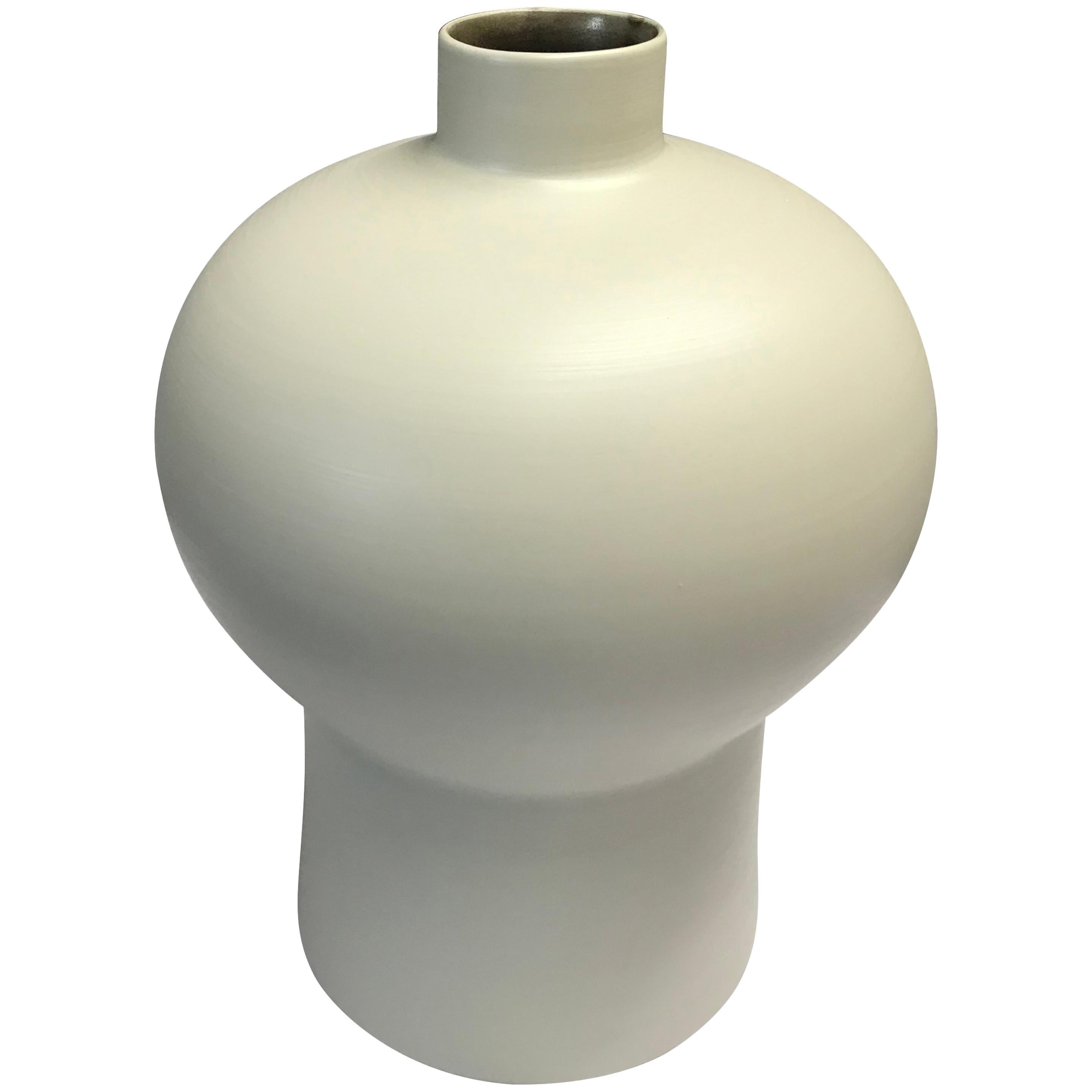 Narrow Neck Fine Ceramic Large Vase, Italy, Contemporary