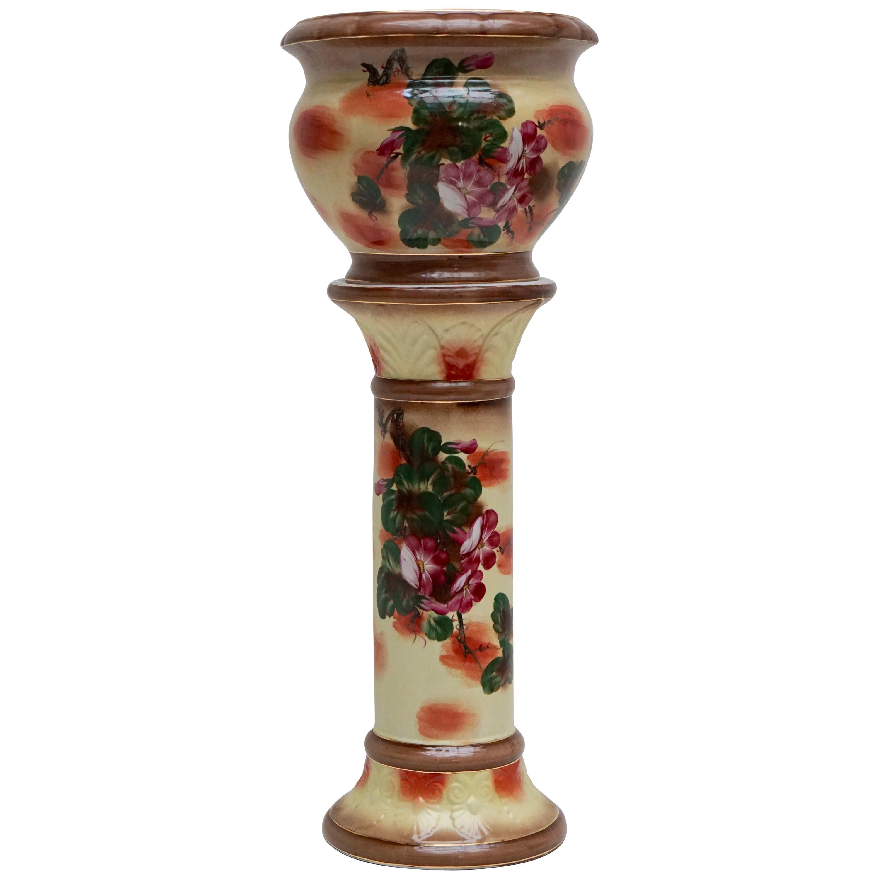 Staffordshire Planter Jardinière on a Column