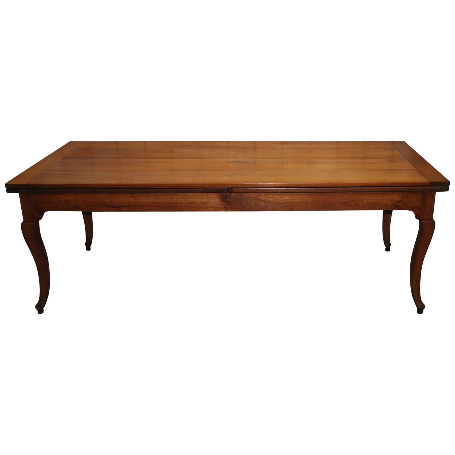 Antique French Cherrywood Farmhouse Kitchen Dining Table For Sale