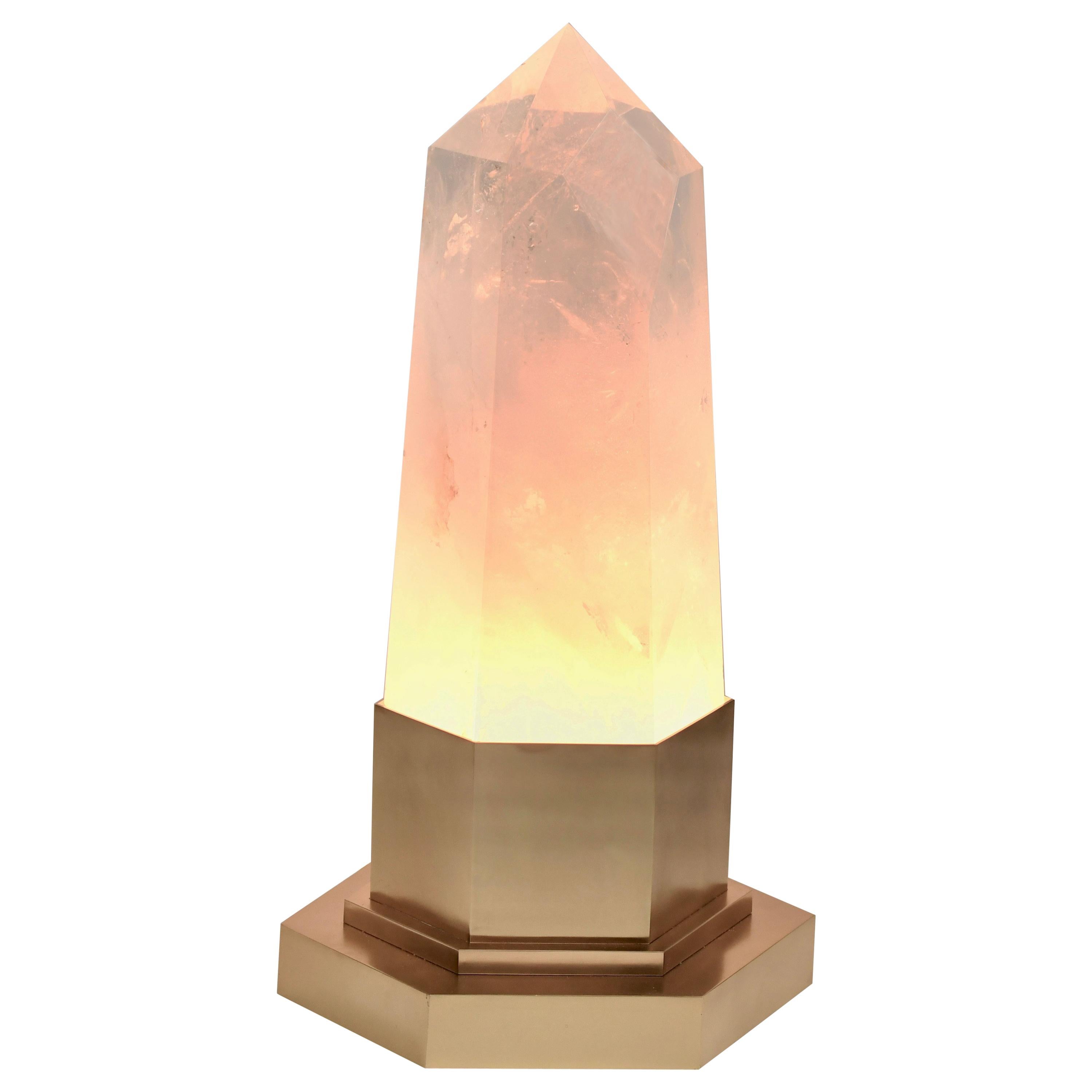 Lampe obélisque en cristal de roche par Phoenix en vente