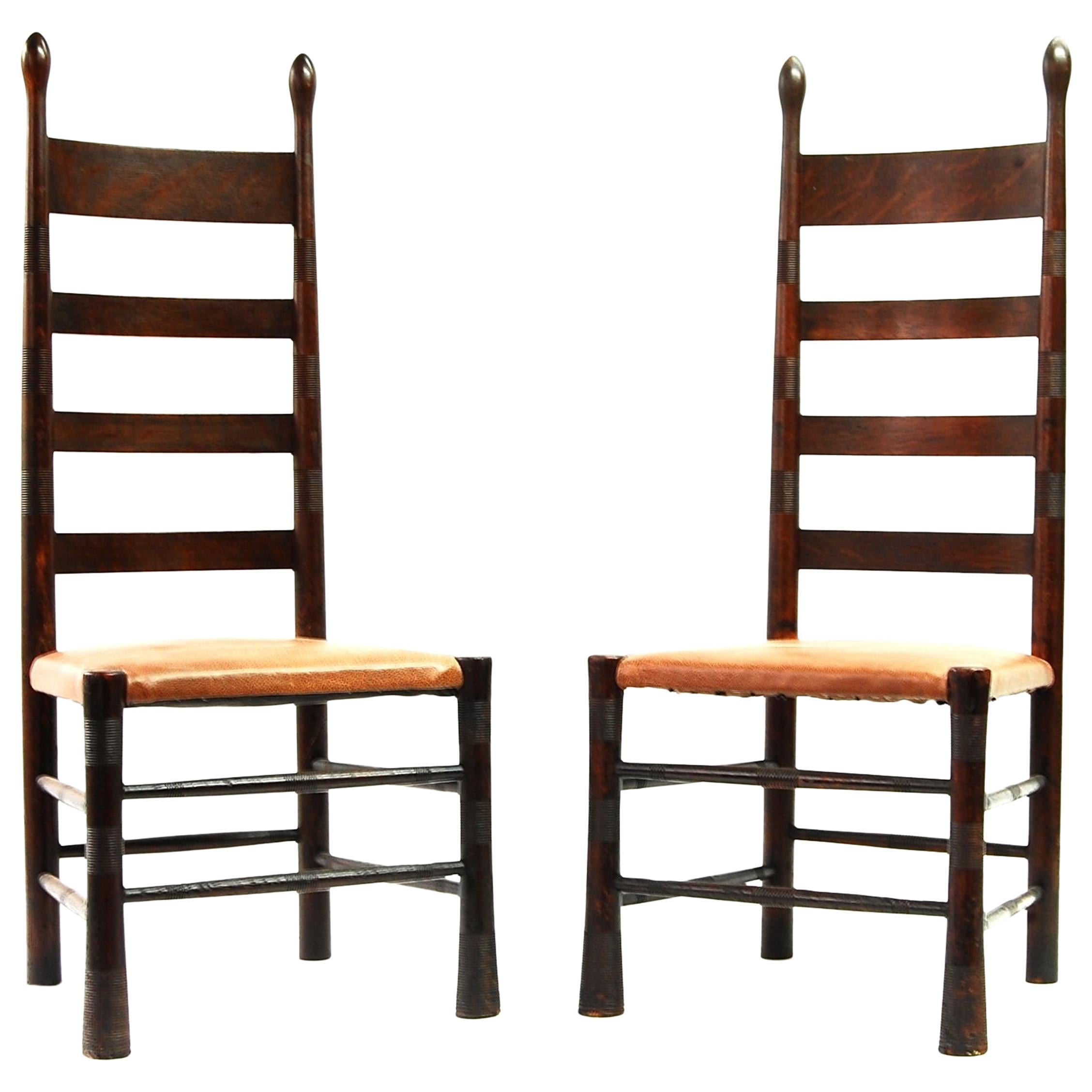 Pair of Aesthetic Movement Chairs Attributed to E.G. Punnet & William Birch
