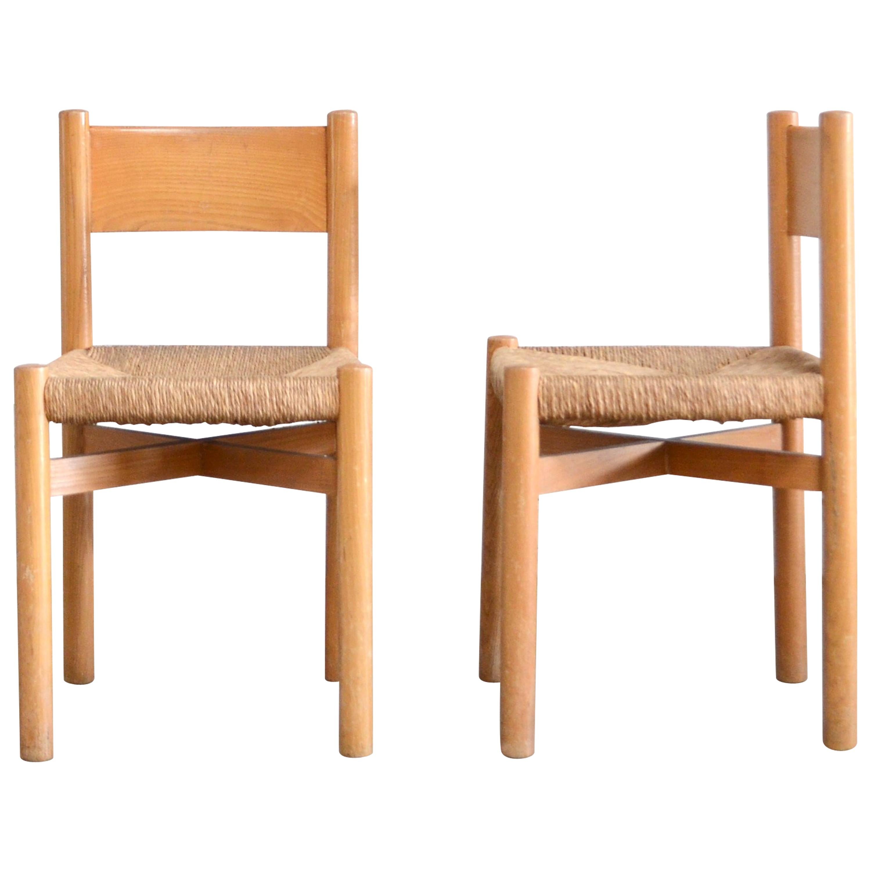 Pair of Meribel Chairs Chair  by Charlotte Perriand, circa 1950