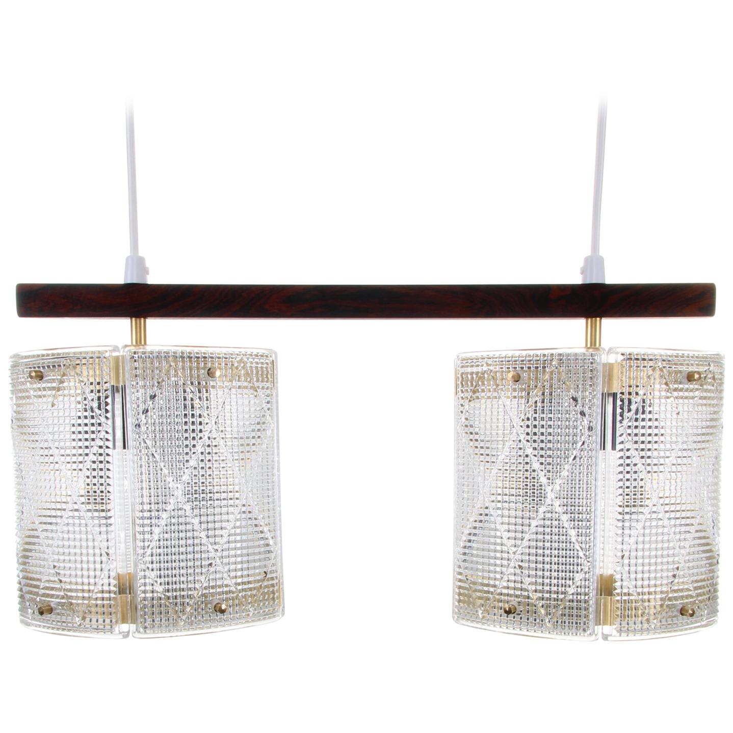 Double Crystal Light Fixture by Eriksmålaglas in the 1950s