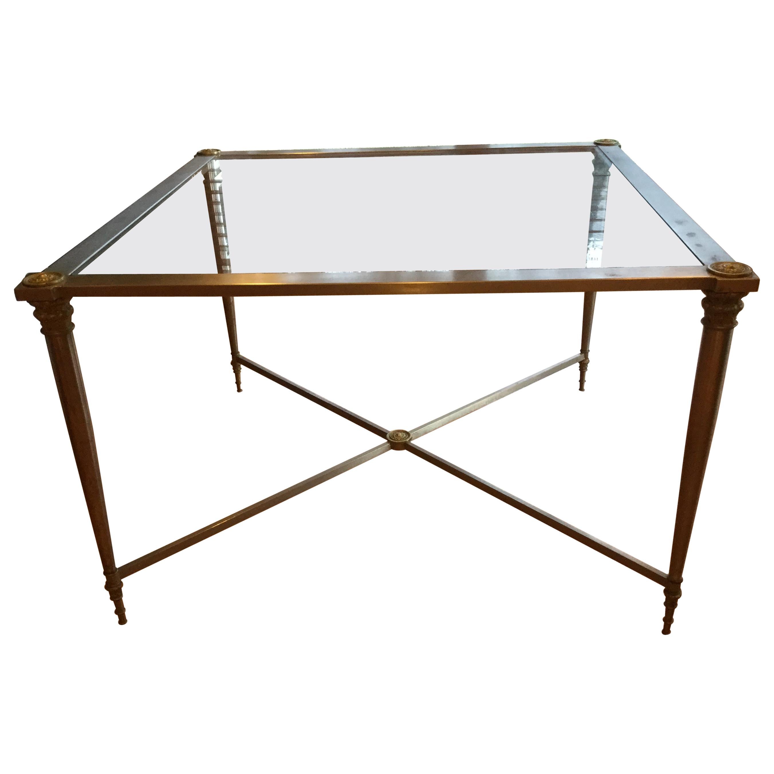 Gilbert Poillerat Attributed French Art Deco Center Hall Table For Sale