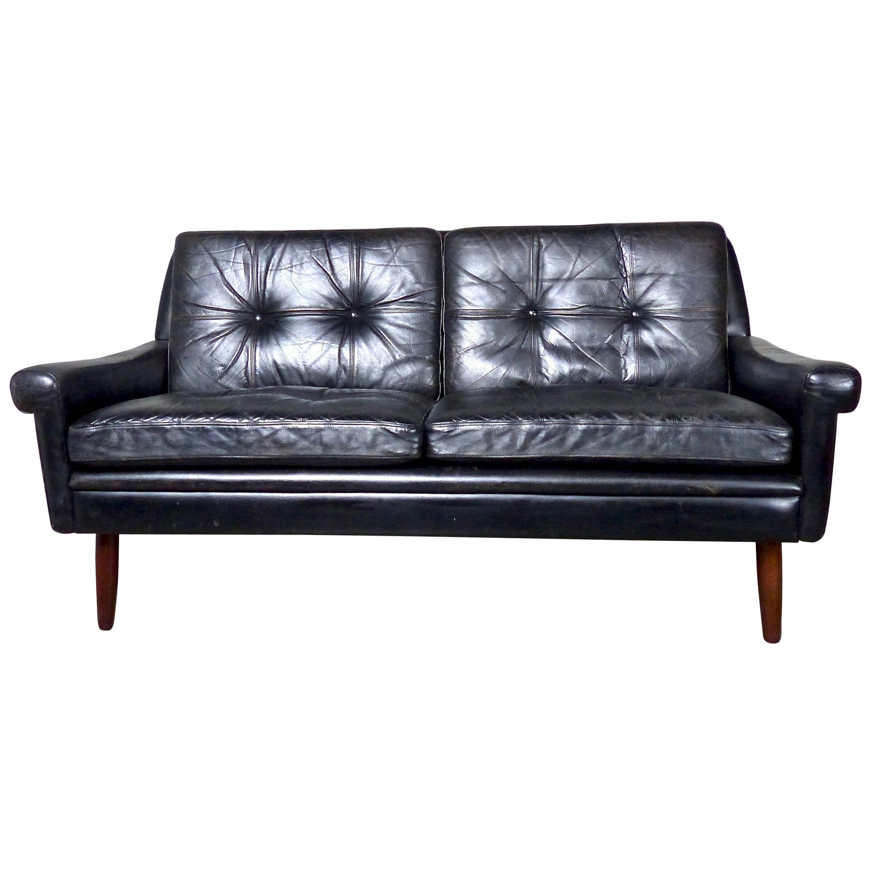 1960s Danish Leather Sofa by Svend Skipper