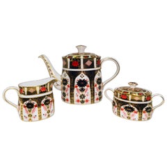 Exquisite Royal Crown Derby "Old Imari" English Bone China Full Size Tea Set