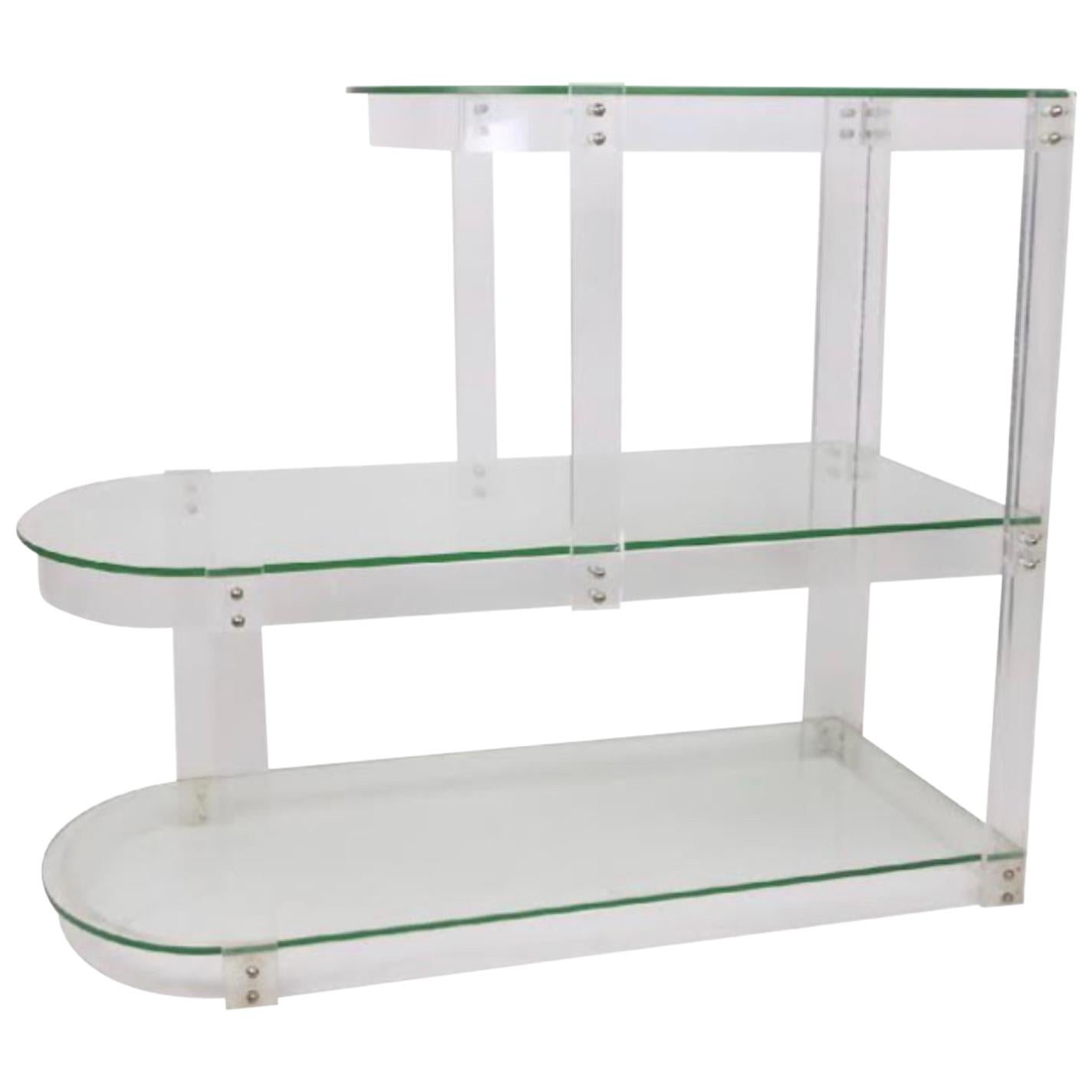 Vintage Lucite and Glass Shelving