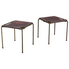 Leather Stools by Allan Gould for Reilly-Wolff Associates MoMA Good Design, Pair