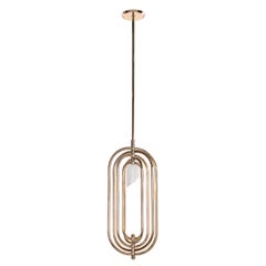 Turner Pendant Light in Brass and Aluminum with Tube Details