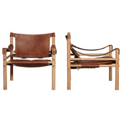 Pair of Arne Norell Sirocco Safari Chairs, Norell Mobel, Sweden, 1970s