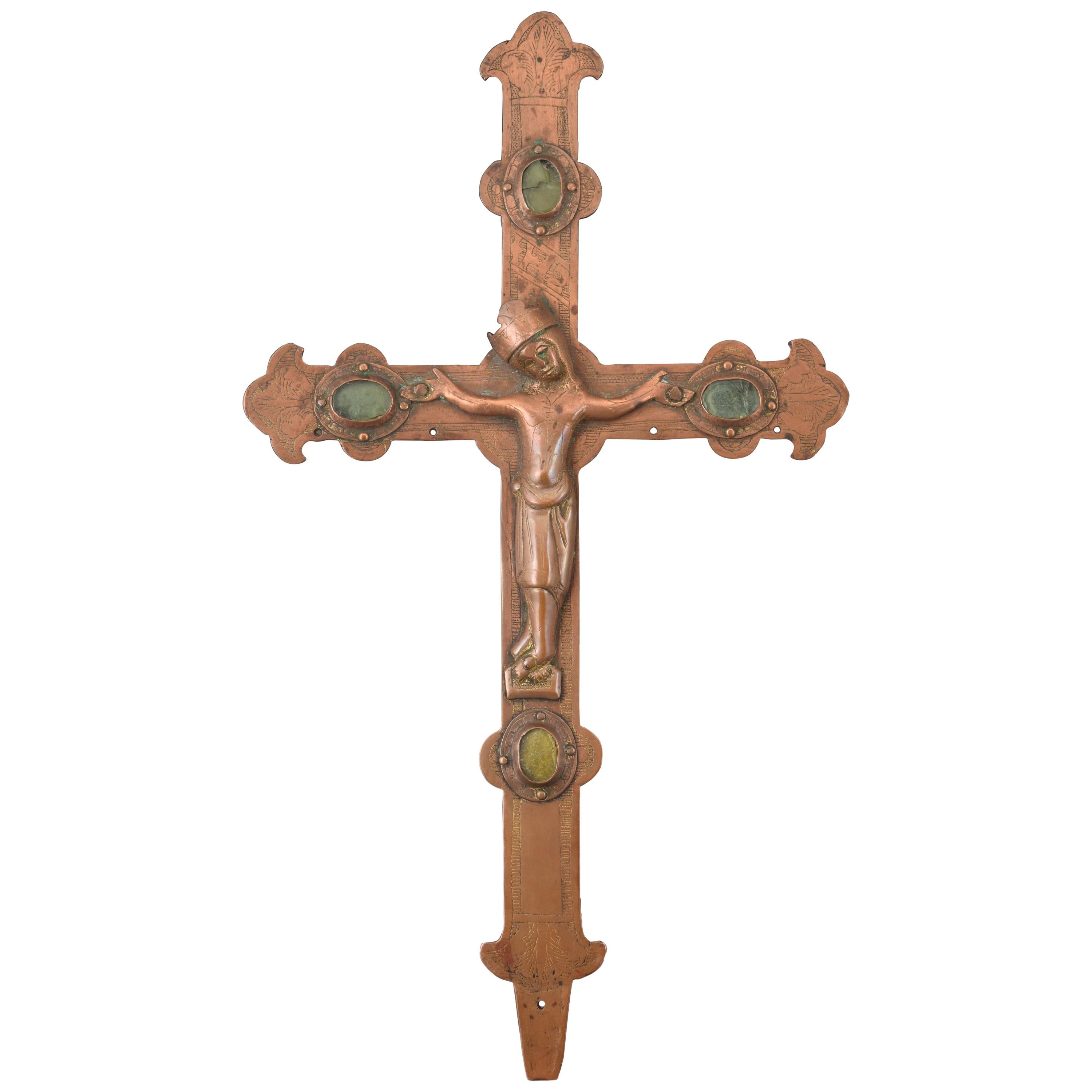 Processional Cross with Christ Copper, 14th Century