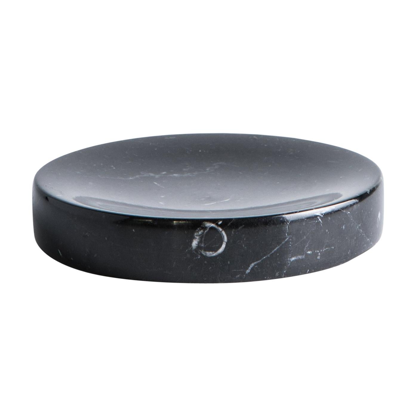 Handmade Rounded Soap Dish in Black Marquina Marble