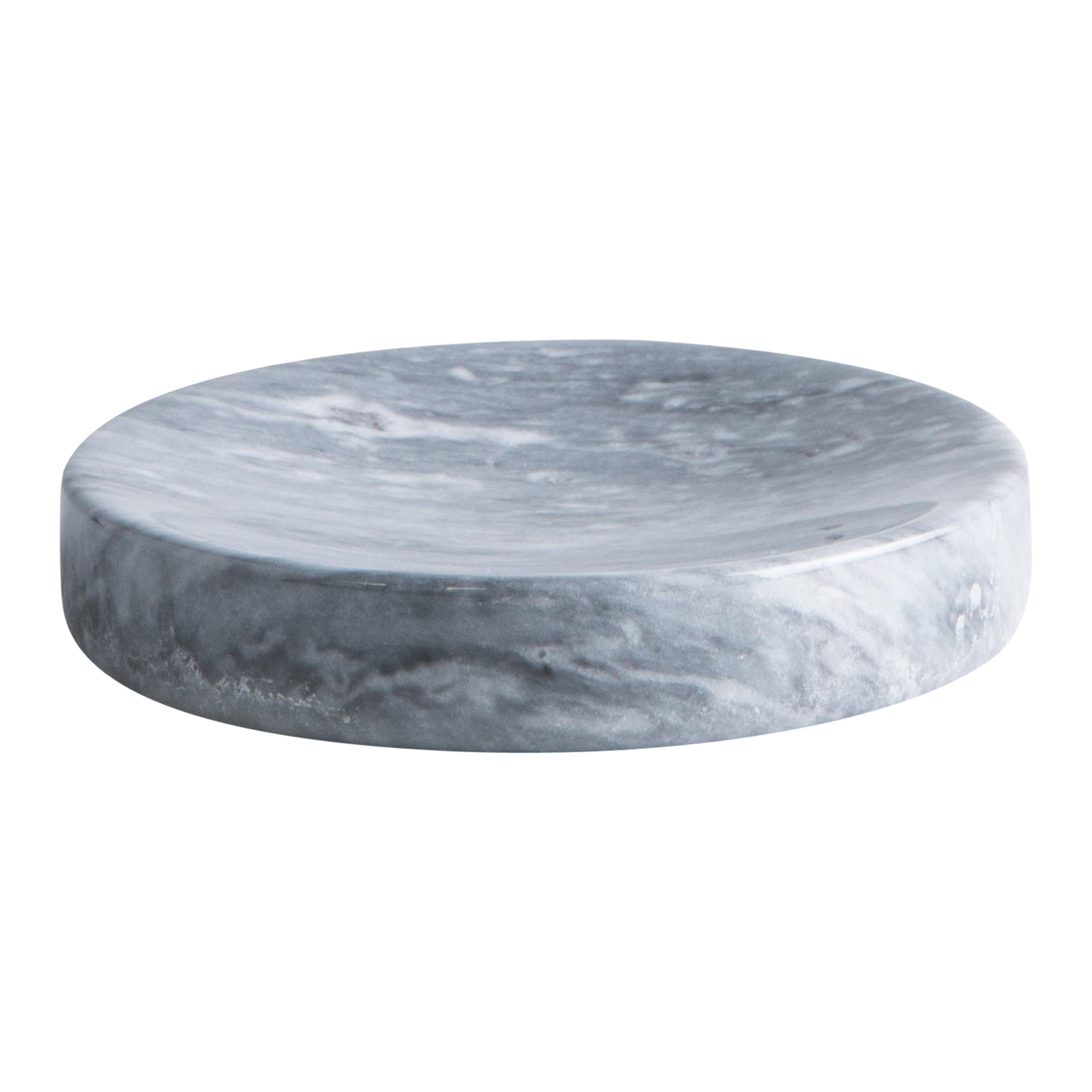 Handmade Rounded Soap Dish in Grey Bardiglio Marble