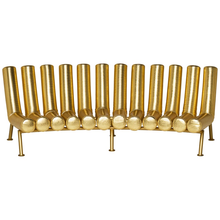 DISCO GUFRAM Jimmy Concave Sofa in Gold by Atelier Biagetti 1