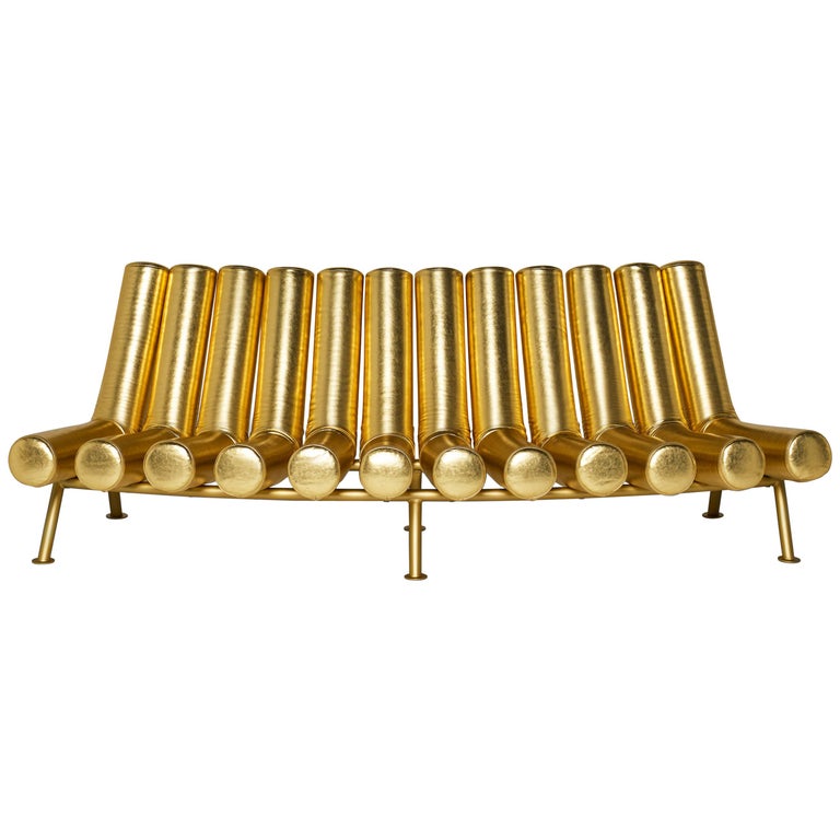 DISCO GUFRAM Jimmy Convex Sofa in Gold by Atelier Biagetti 1