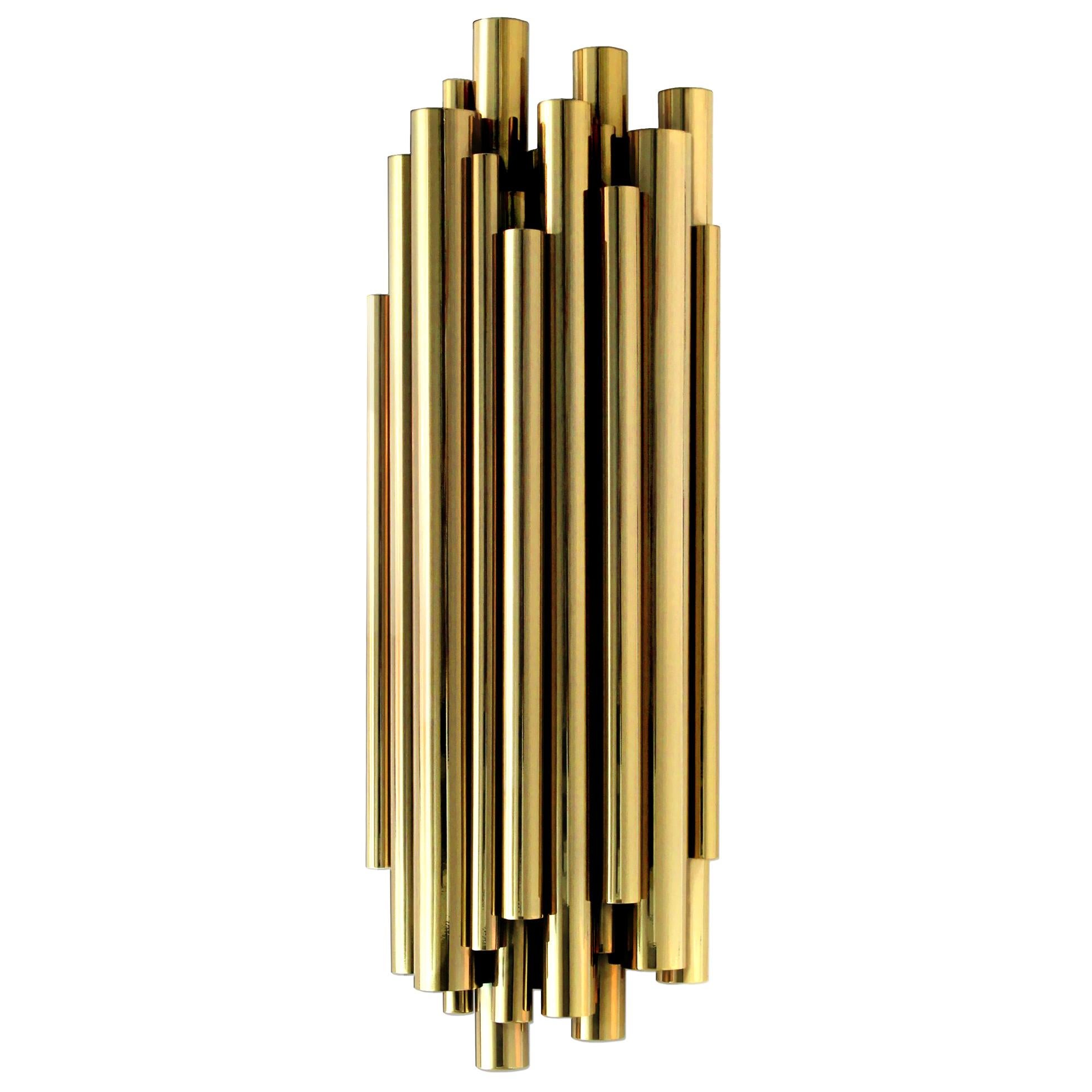 Brubeck Art Deco Wall Light in Brass by DelightFULL For Sale