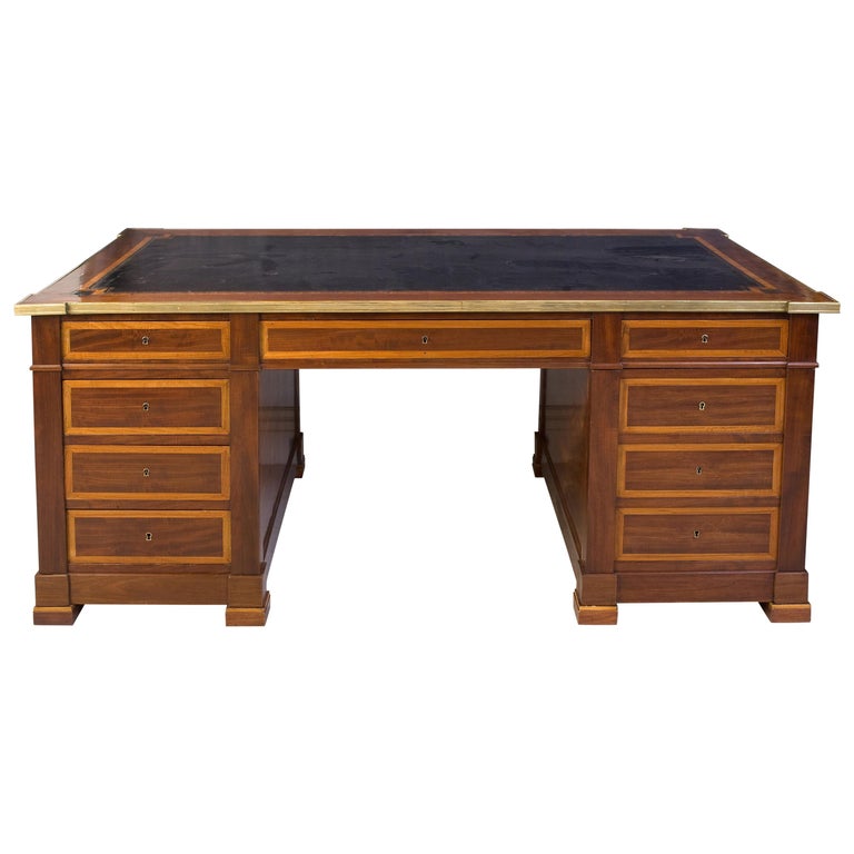 French Pedestal Desk, 19th Century For Sale