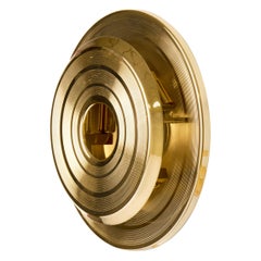 Hendrix Round Wall Light in Brass with Gold-Plated Finish
