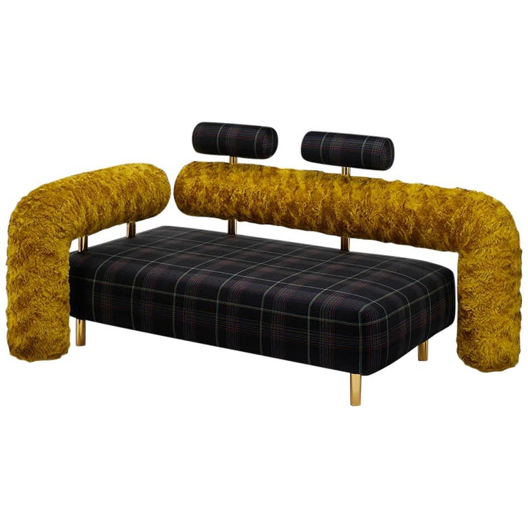 DISCO GUFRAM Charly Side Loveseat in Dark Plaid by Atelier Biagetti 1