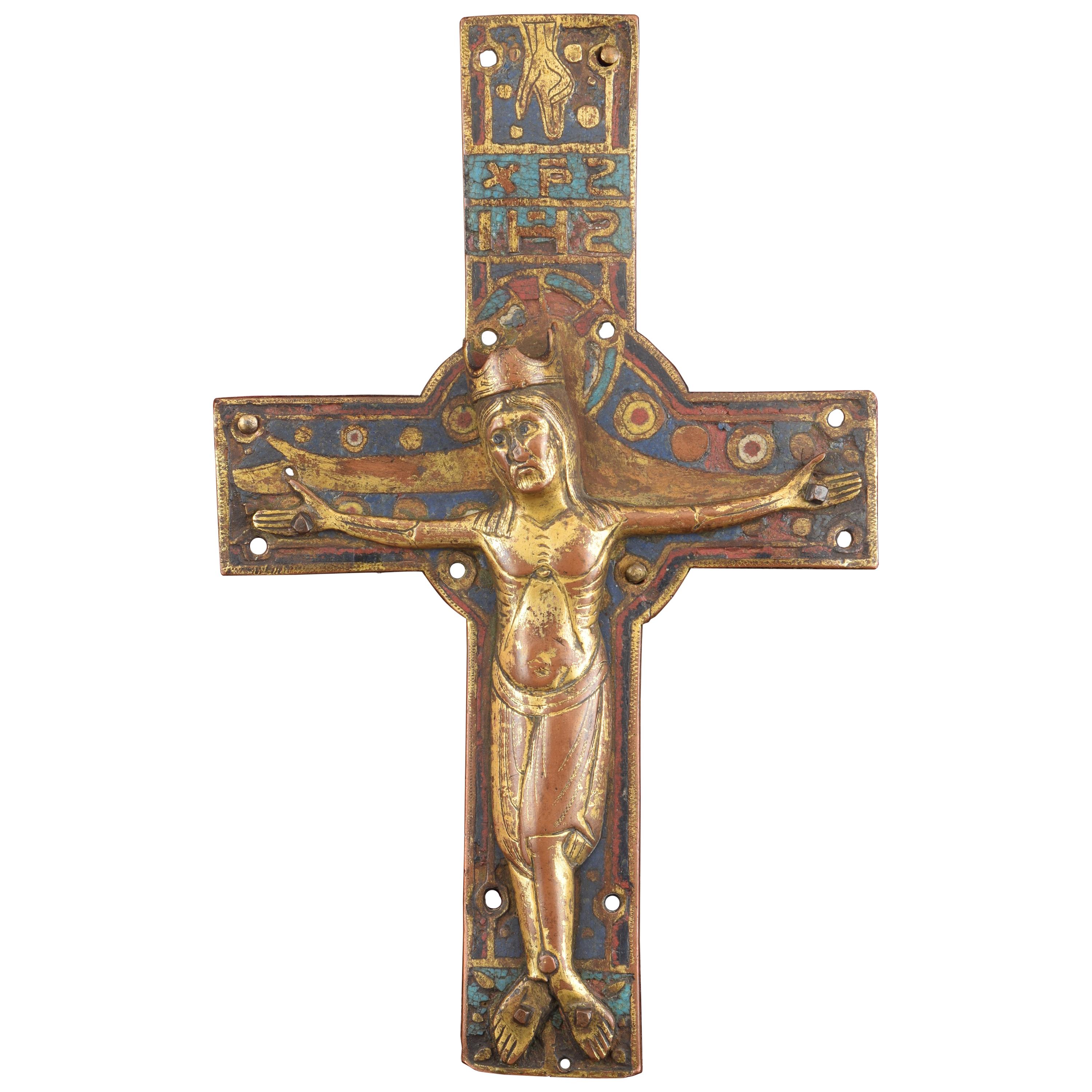 Crucifix ‘Corpus Christi’ Neogothic Frame, 20th Century, Limoges