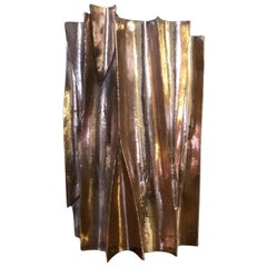 Wave Bronze Applique Sculpture by Osanna Visconti di Modrone