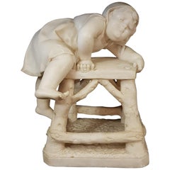 Testi Italy Romantic Style Alabaster Sculpture, 1900s