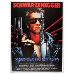 Large Original Used Sci-Fi Movie Poster for Terminator Arnold Schwarzenegger