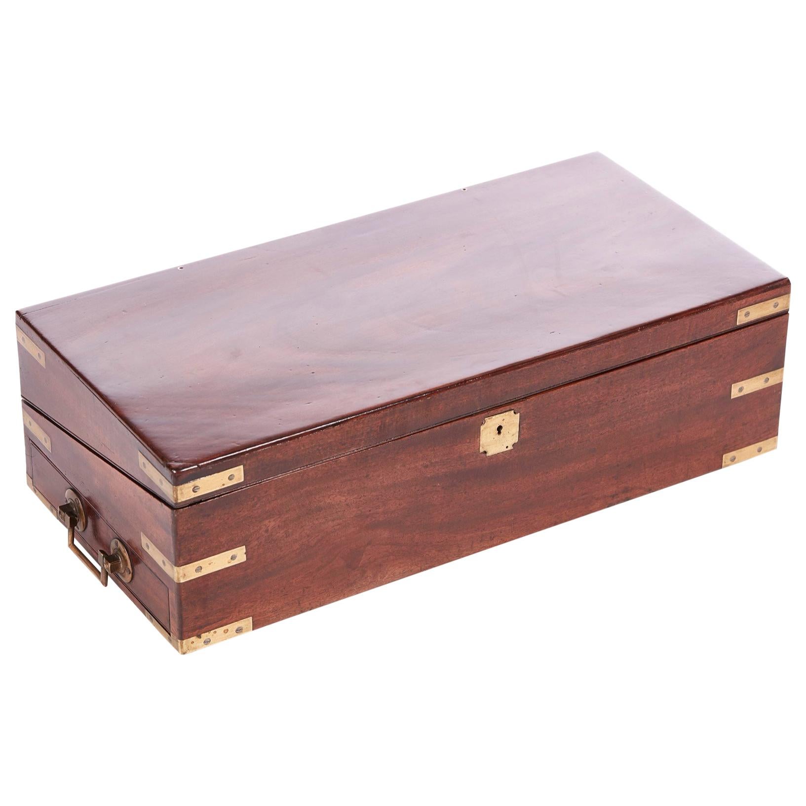 Fine Quality Large Georgian Mahogany Writing Box For Sale