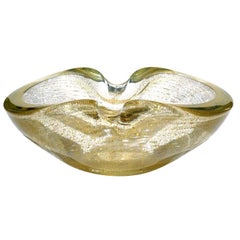 1950 Seguso Murano Glass Gold Big Centerpiece Bowl (bol de centre de table en verre doré)
