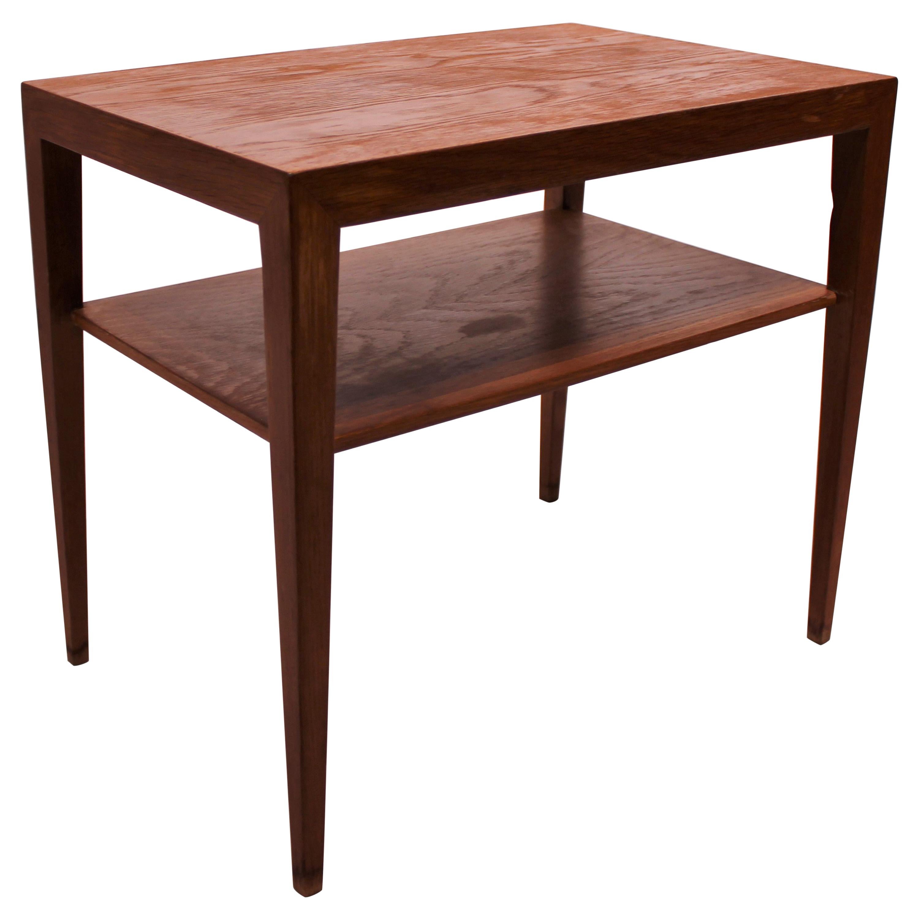 Side Table in Oak by Severin Hansen for Haslev Furniture Factory, 1960s