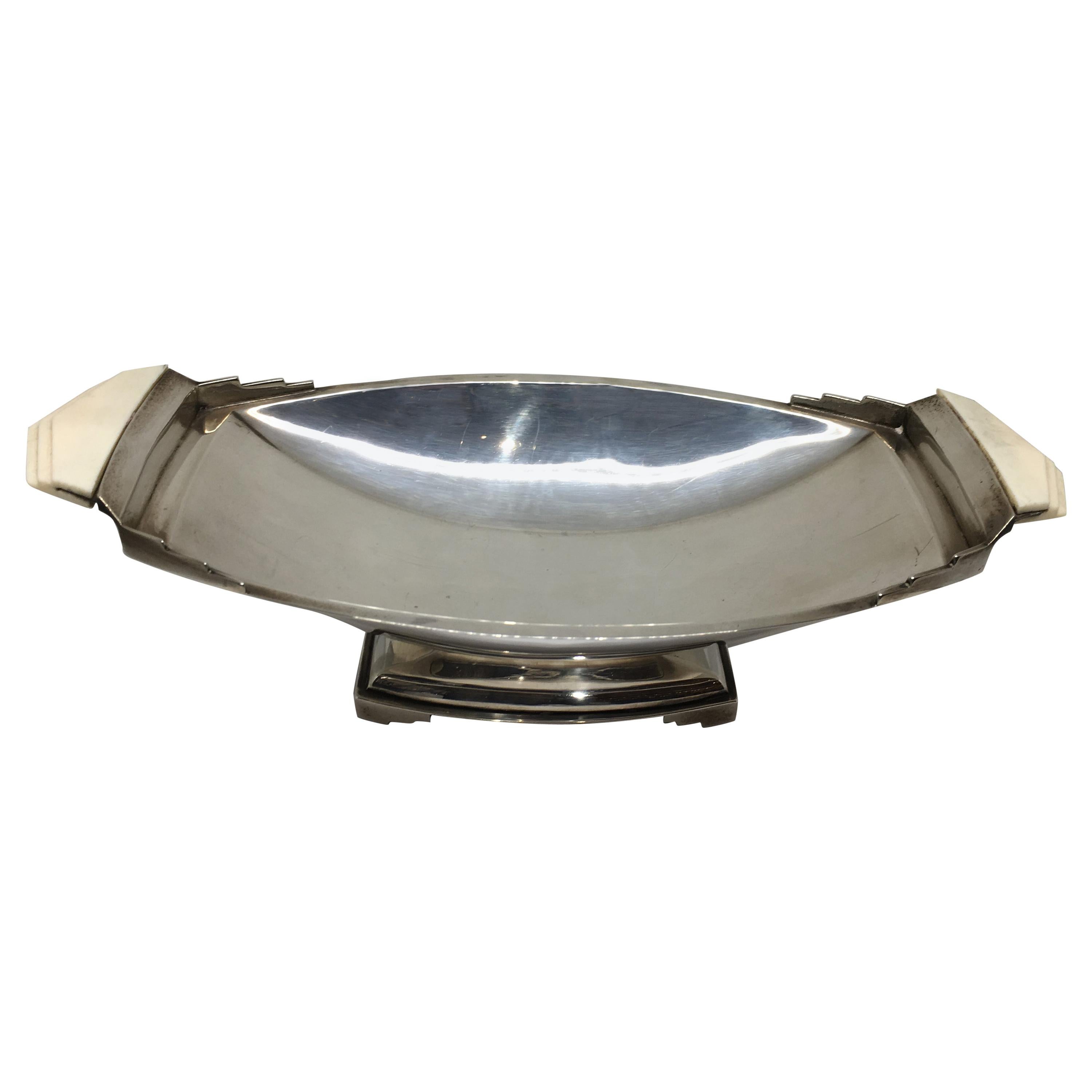 Art Deco Sterling Silver Tray / Fruit Bowl For Sale