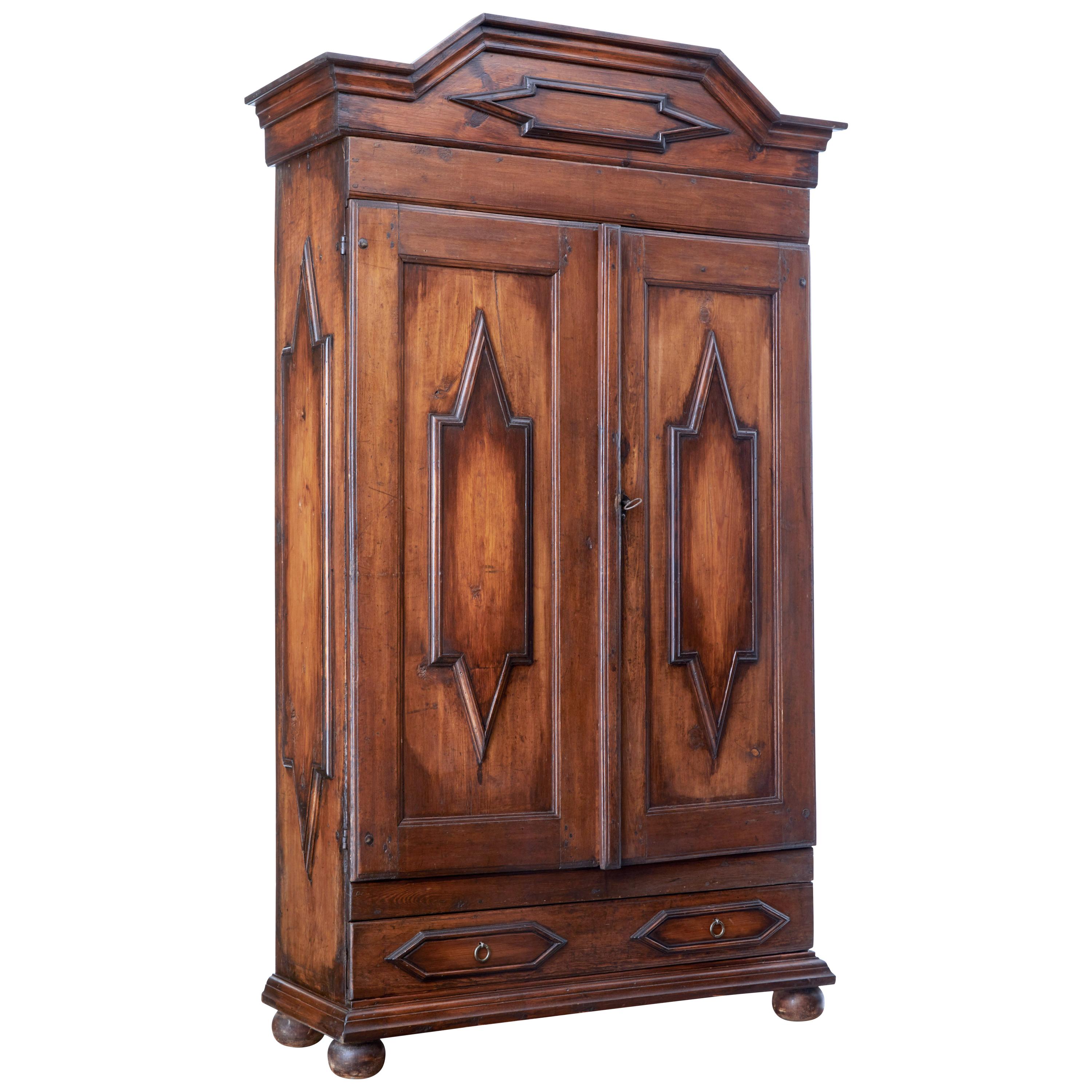 Early 19th Century Swedish Baroque Pine Cabinet