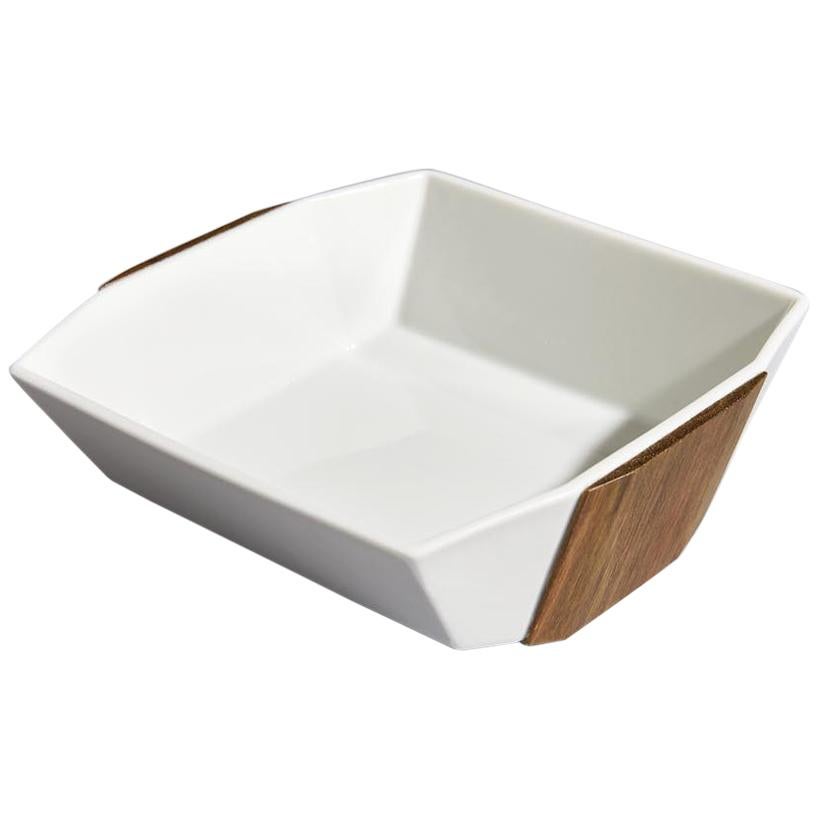 Zōgan, Wooden Embedded Decorative Porcelain Bowl 'S' by Tamen For Sale
