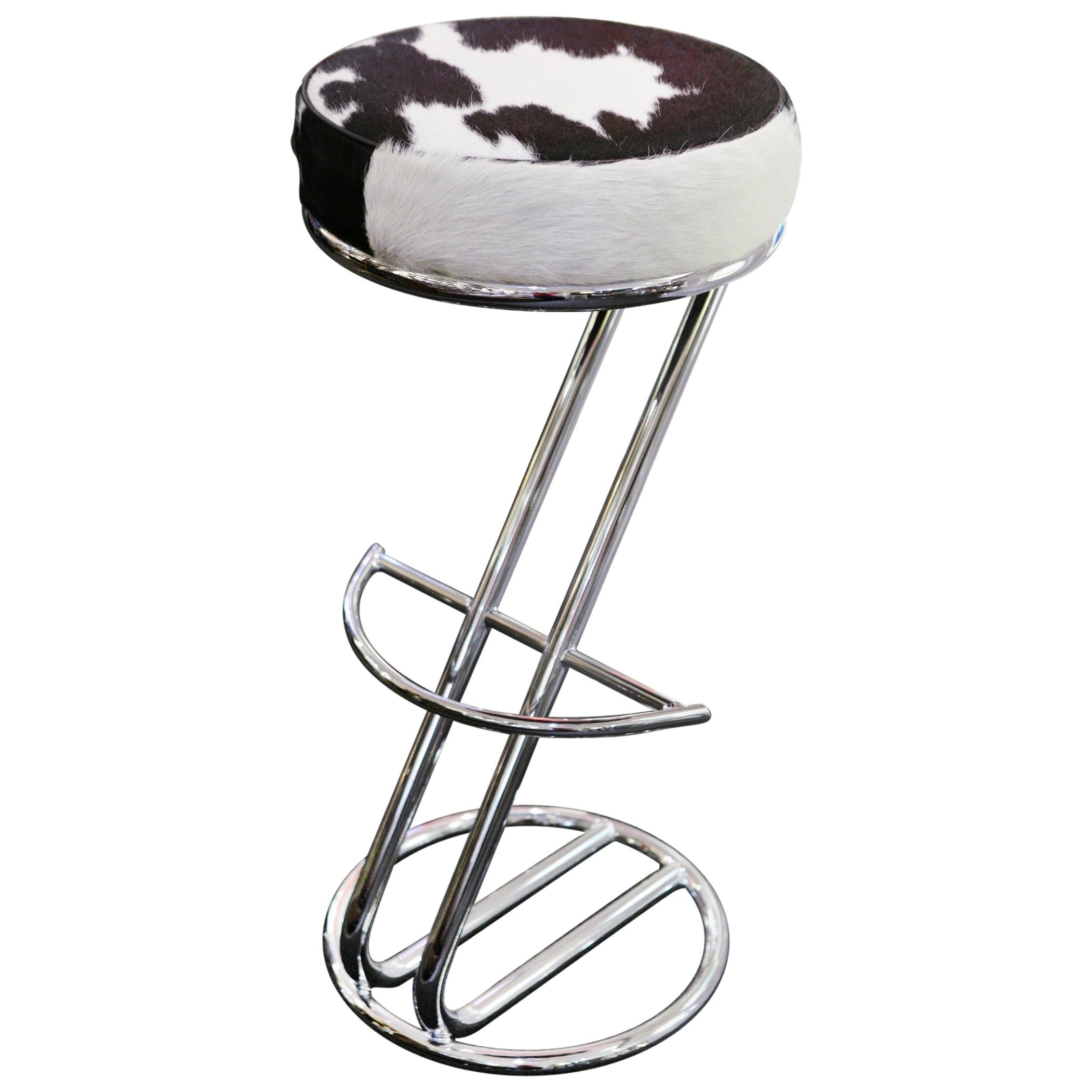 Pony 1 Bar Stool with Polished Stainless Steel Base